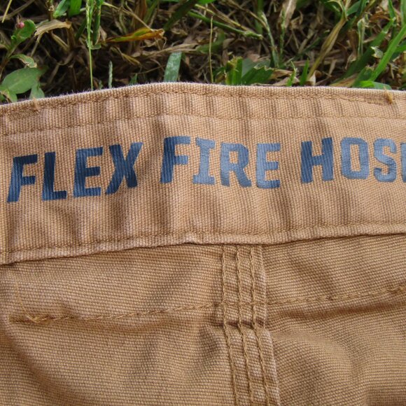 Men's Flex Fire Hose Cargo Work Carpenter Pants Tan Duluth Trading Co 50 x 30 - Picture 4 of 5